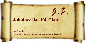Jakubovits Péter névjegykártya